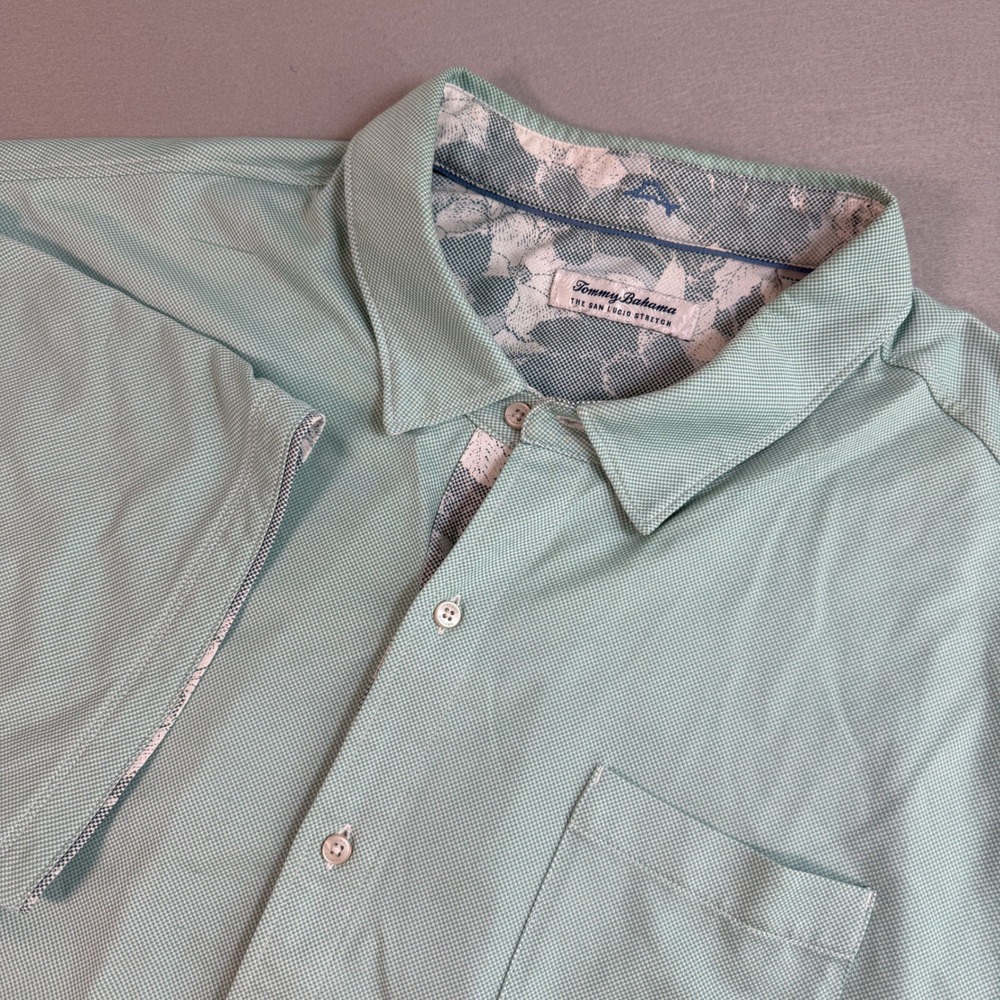 Tommy Bahama Button Down Shirt Mens 3XL Green San Lucio Cali Stretch IslandZone